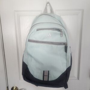 Adidas Backpack Blue with Multiple Zipper Compartments And‎ Water Bottle Pockets